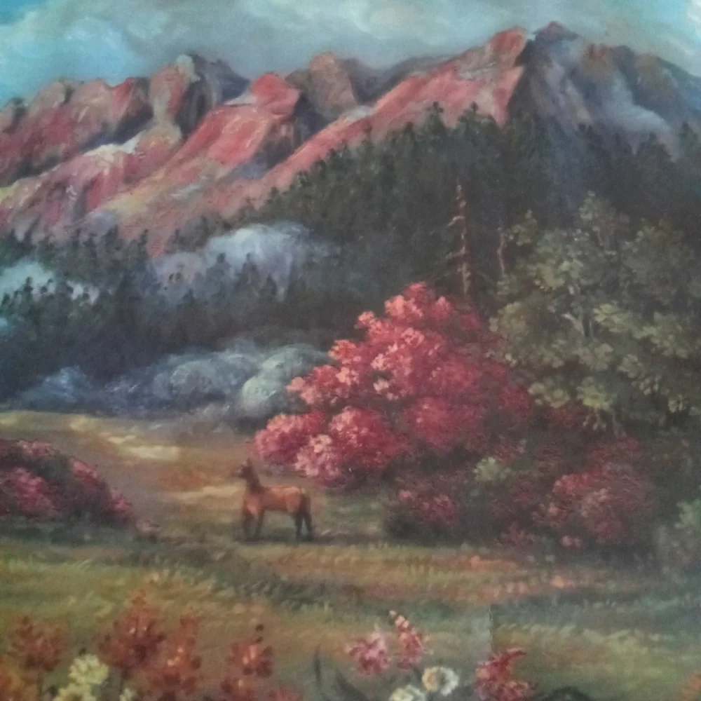 Lovely mountain scene border